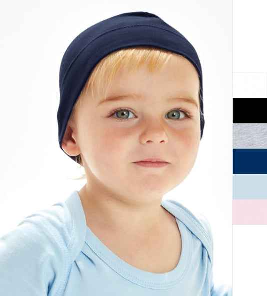 Baby Mütze bedrucken lassen – Bio Baumwolle mit eigenem Design (Babybugz BZ62)