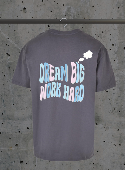 Dream Big Work Hard T-Shirt – Motivations Lettering Pastell | 3DDigitaldruck