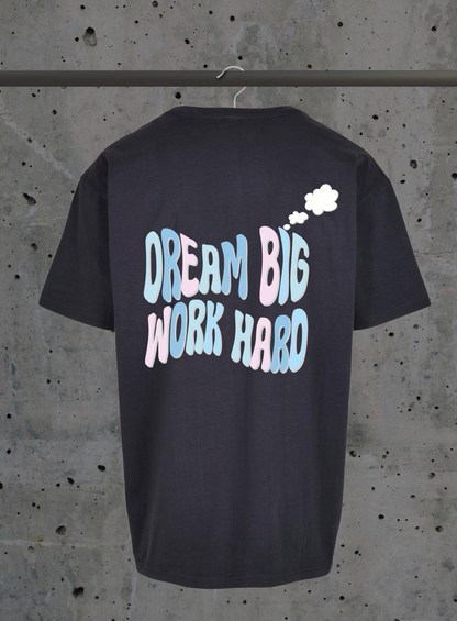 Dream Big Work Hard T-Shirt – Motivations Lettering Pastell | 3DDigitaldruck