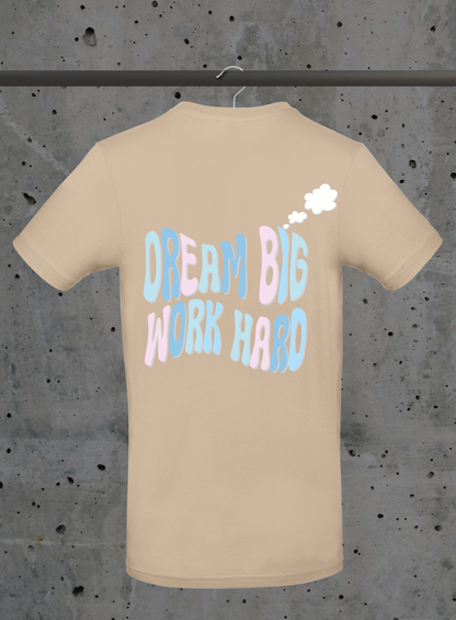 Dream Big Work Hard T-Shirt – Motivations Lettering Pastell | 3DDigitaldruck