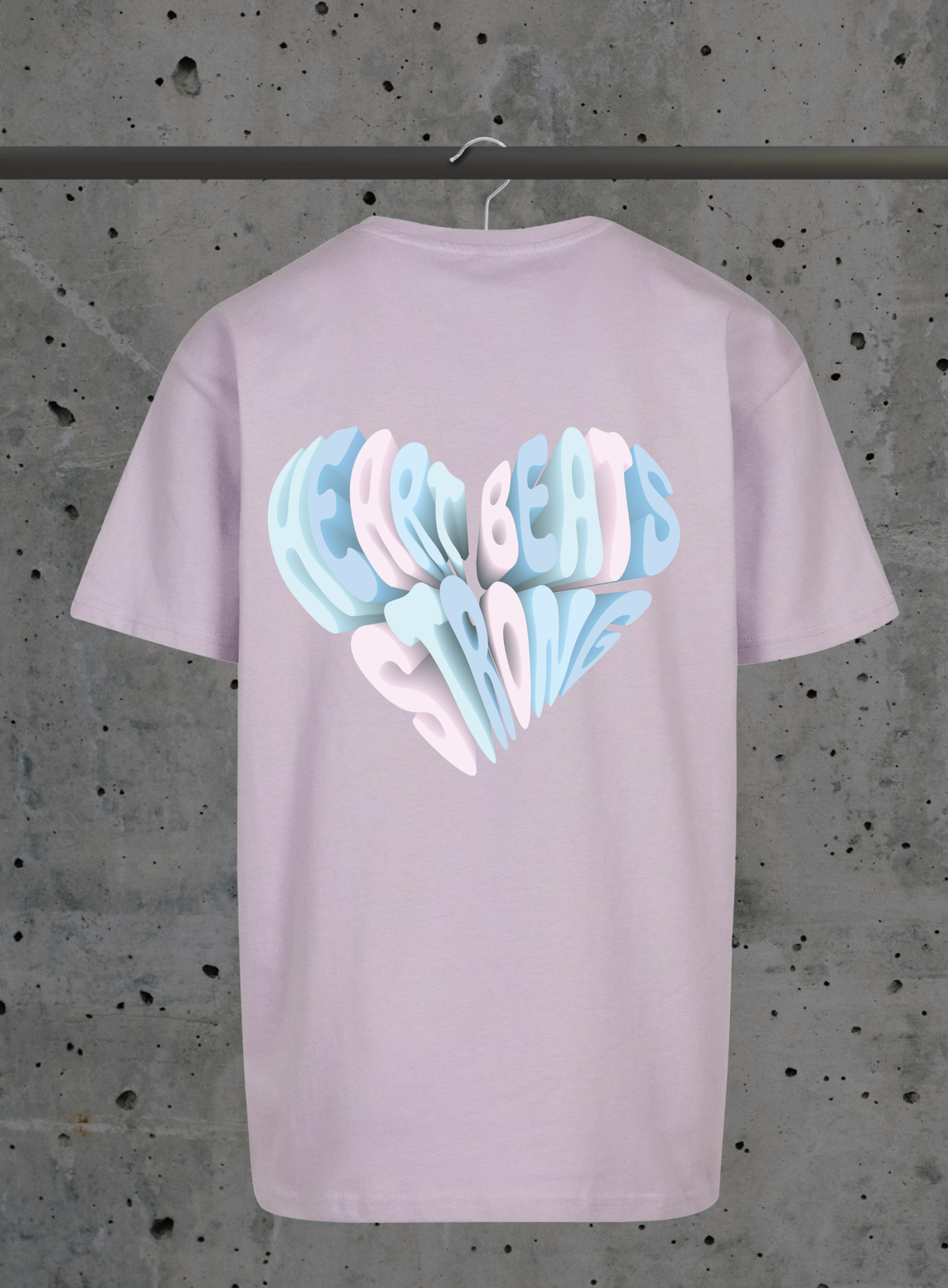 Heart Beats Strong Premium T-Shirt BY102 in Lilac