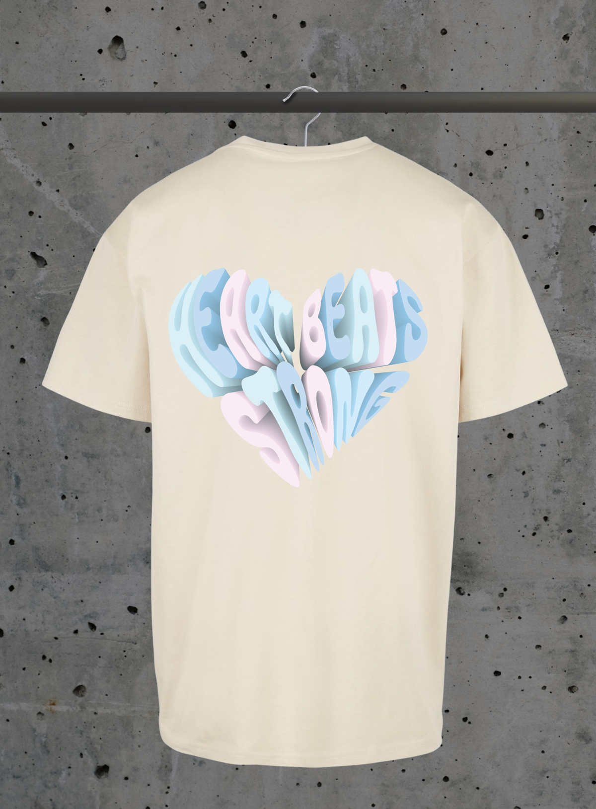 Heart Beats Strong Premium T-Shirt BY102 in Sand