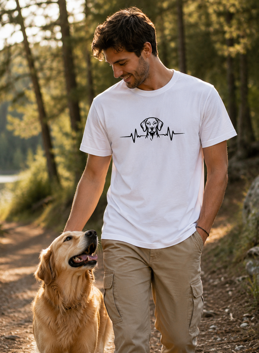 Heartbeat Vizsla T-Shirt – Hund Herzschlag Design | DTF Druck Bayern