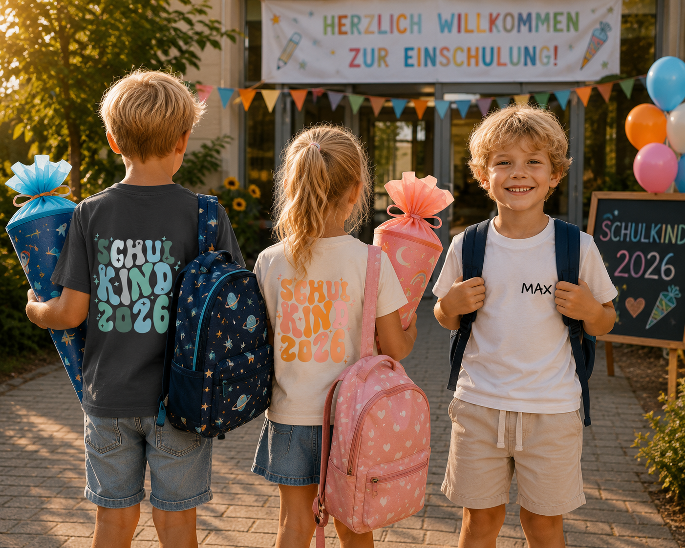 Schulkind 2026 T-Shirt – mit optionalem Namensdruck | Kids DTF Druck Bayern