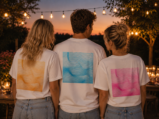 Summer Waves T-Shirt – Wavy Lines Design in 6 Farben | 3DDigitaldruck