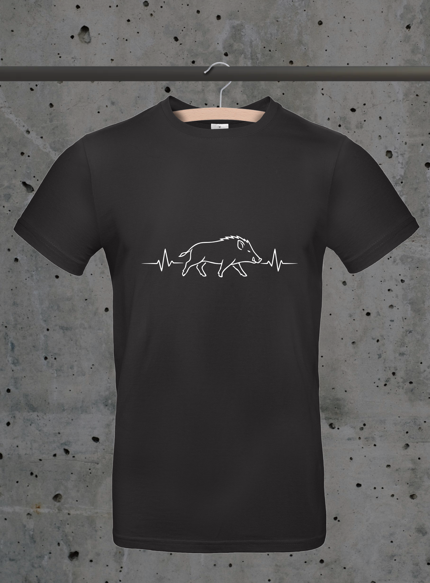 Herzschlag Wildschwein Sideview T-Shirt – Jäger Design | 3DDigitaldruck