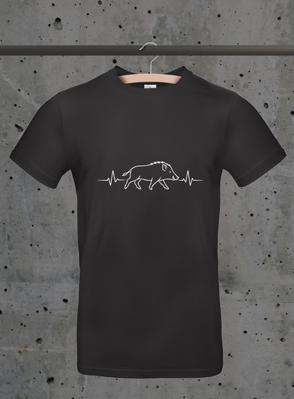 Herzschlag Wildschwein Sideview T-Shirt – Jäger Design | 3DDigitaldruck