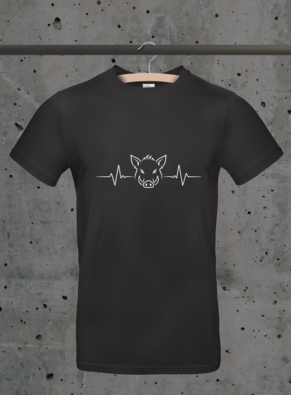 Herzschlag Wildschwein T-Shirt – Jäger Design | 3DDigitaldruck