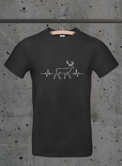 Herzschlag Hirsch Seitenansicht T-Shirt – Jäger & Natur Design | 3DDigitaldruck