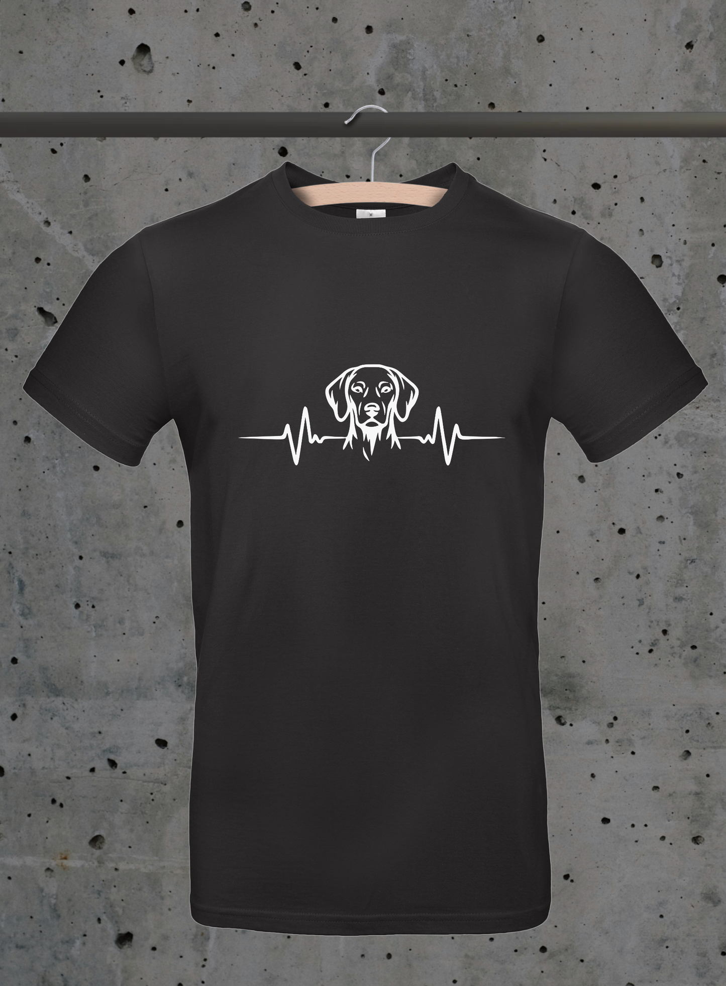 Heartbeat Vizsla T-Shirt – Hund Herzschlag Design | DTF Druck Bayern