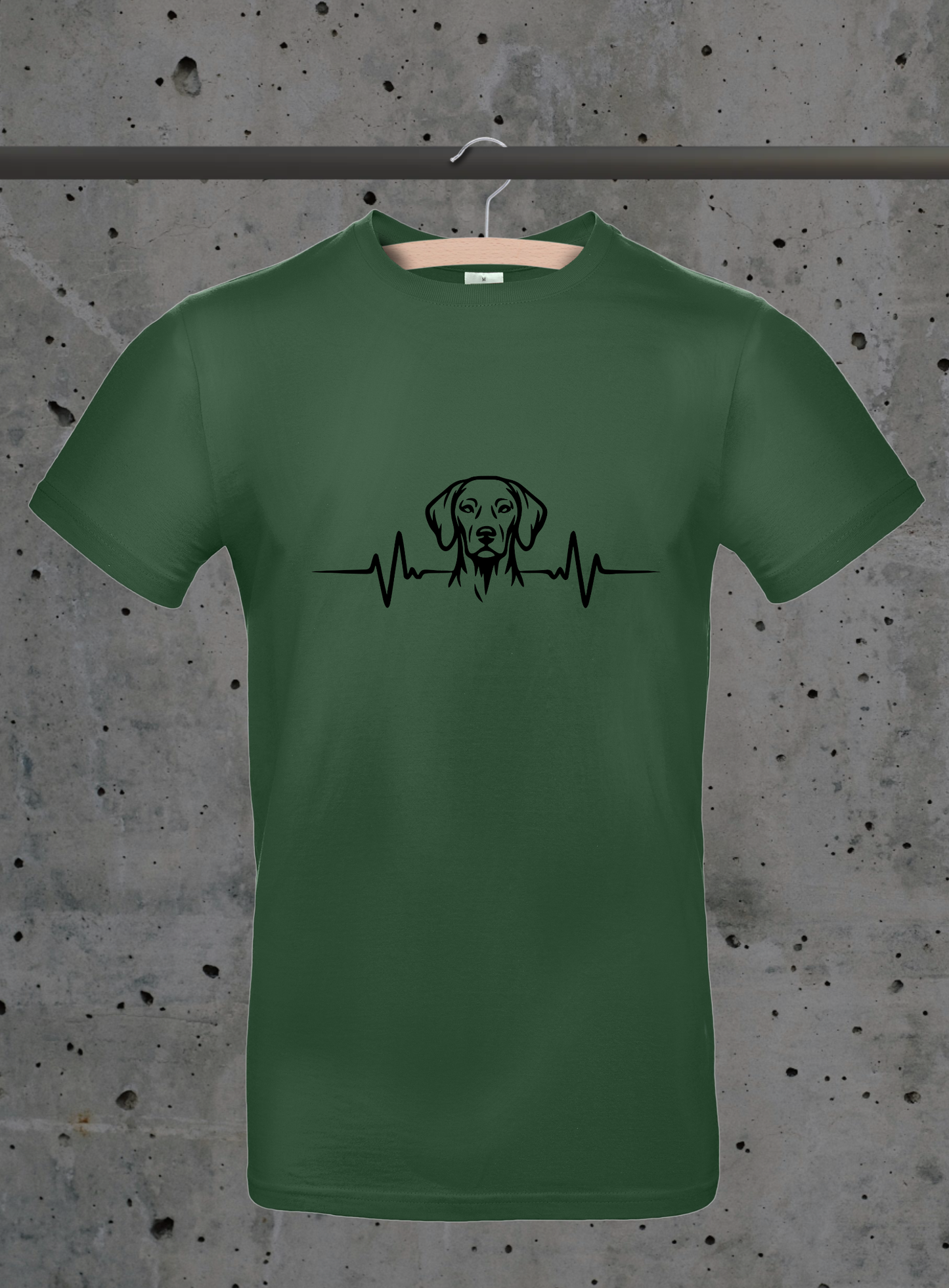 Heartbeat Vizsla T-Shirt – Hund Herzschlag Design | DTF Druck Bayern