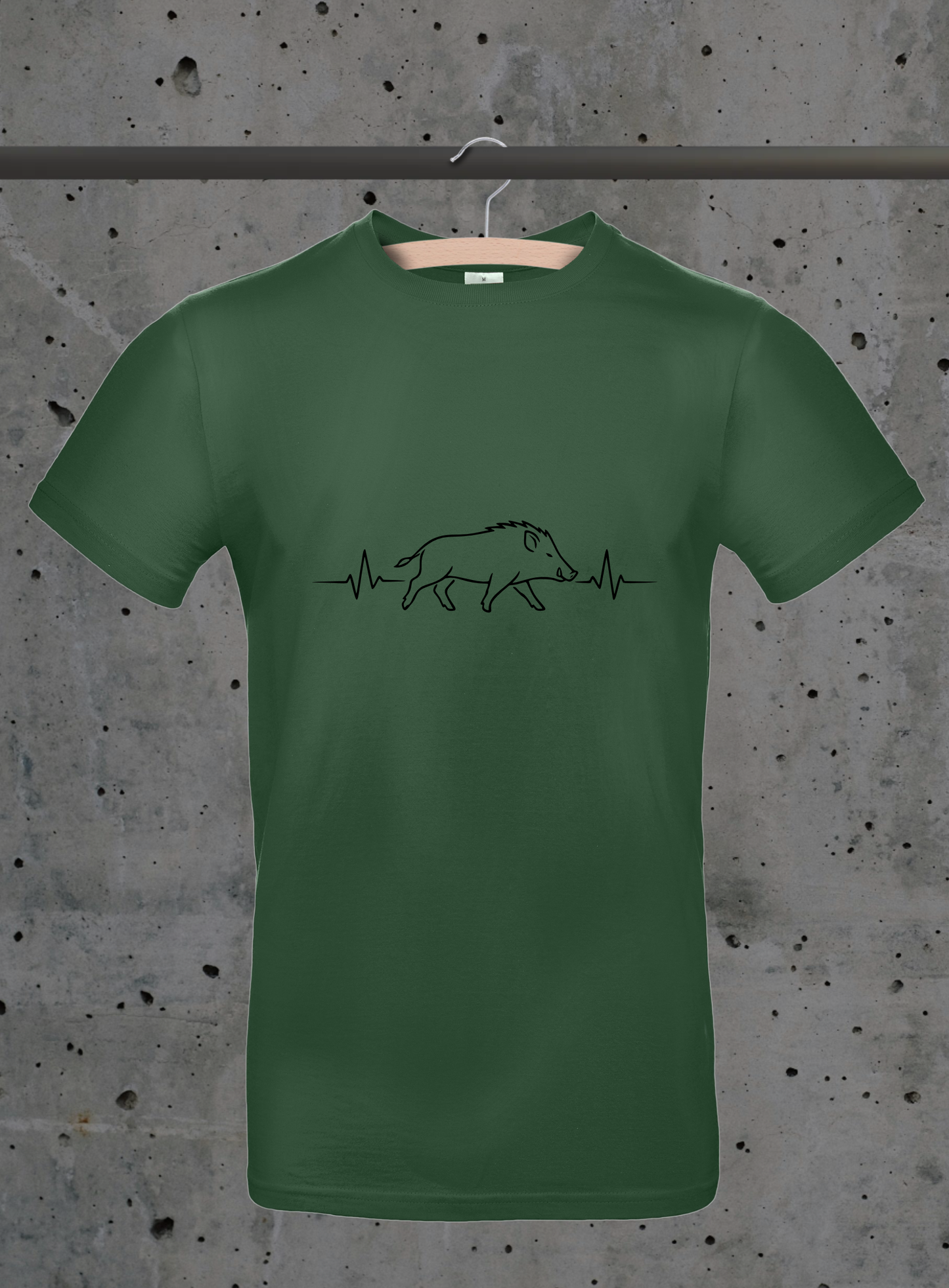 Herzschlag Wildschwein Sideview T-Shirt – Jäger Design | 3DDigitaldruck