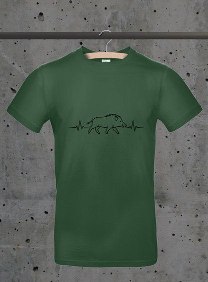 Herzschlag Wildschwein Sideview T-Shirt – Jäger Design | 3DDigitaldruck