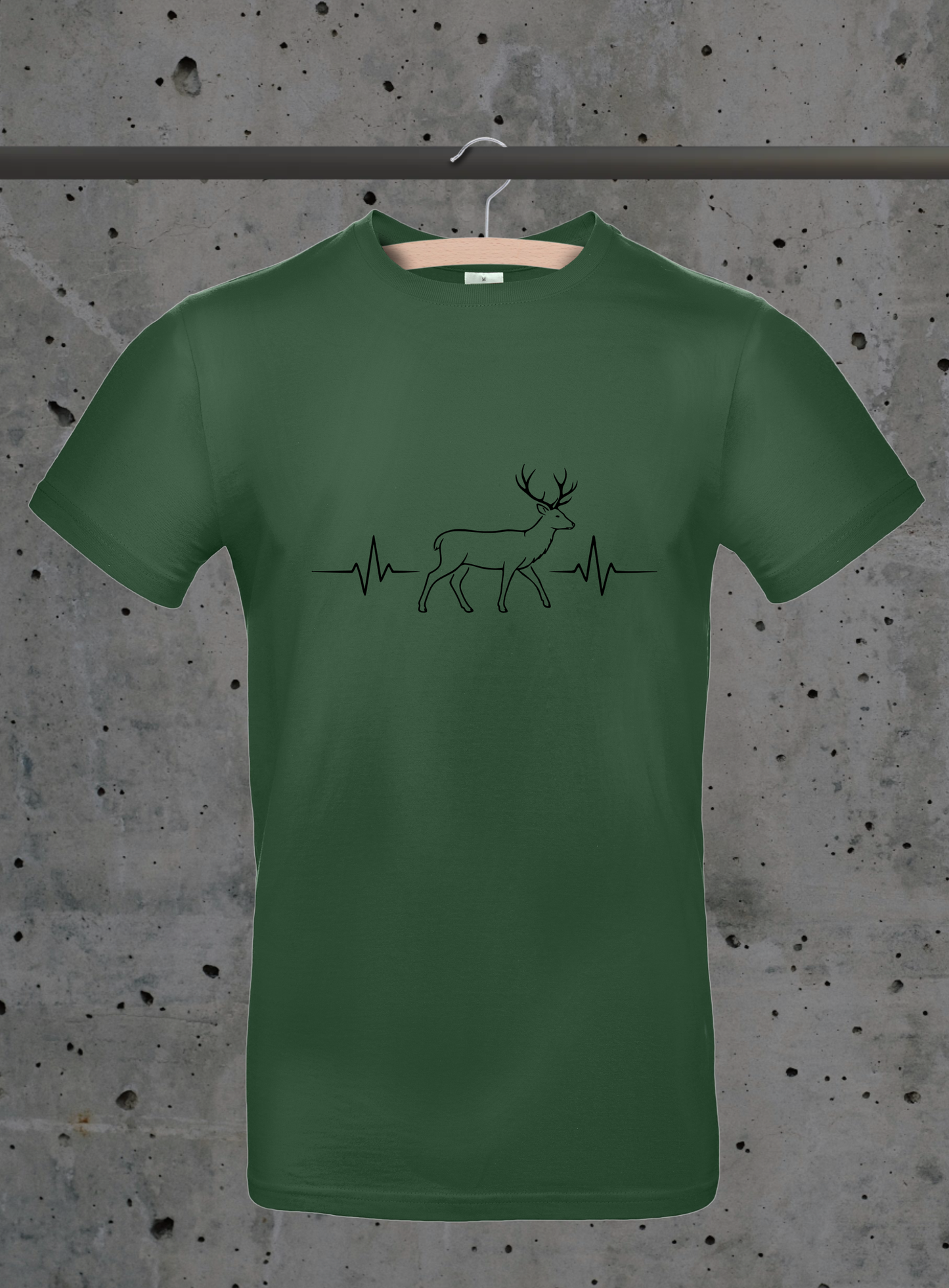 Herzschlag Hirsch Seitenansicht T-Shirt – Jäger & Natur Design | 3DDigitaldruck