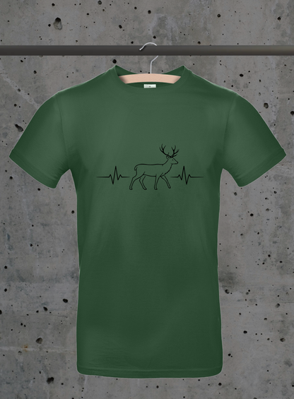 Herzschlag Hirsch Seitenansicht T-Shirt – Jäger & Natur Design | 3DDigitaldruck