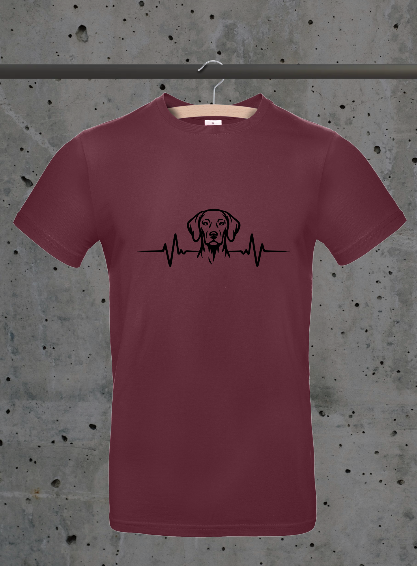 Heartbeat Vizsla T-Shirt – Hund Herzschlag Design | DTF Druck Bayern