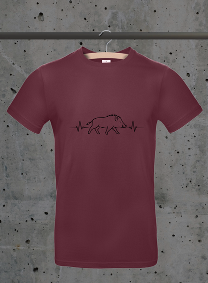 Herzschlag Wildschwein Sideview T-Shirt – Jäger Design | 3DDigitaldruck