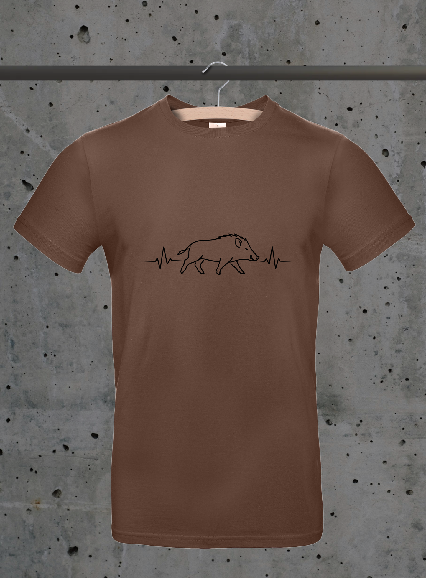 Herzschlag Wildschwein Sideview T-Shirt – Jäger Design | 3DDigitaldruck