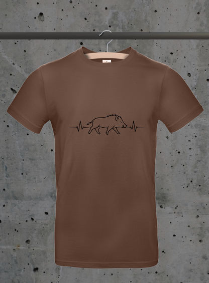 Herzschlag Wildschwein Sideview T-Shirt – Jäger Design | 3DDigitaldruck