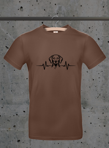 Heartbeat Vizsla T-Shirt – Hund Herzschlag Design | DTF Druck Bayern