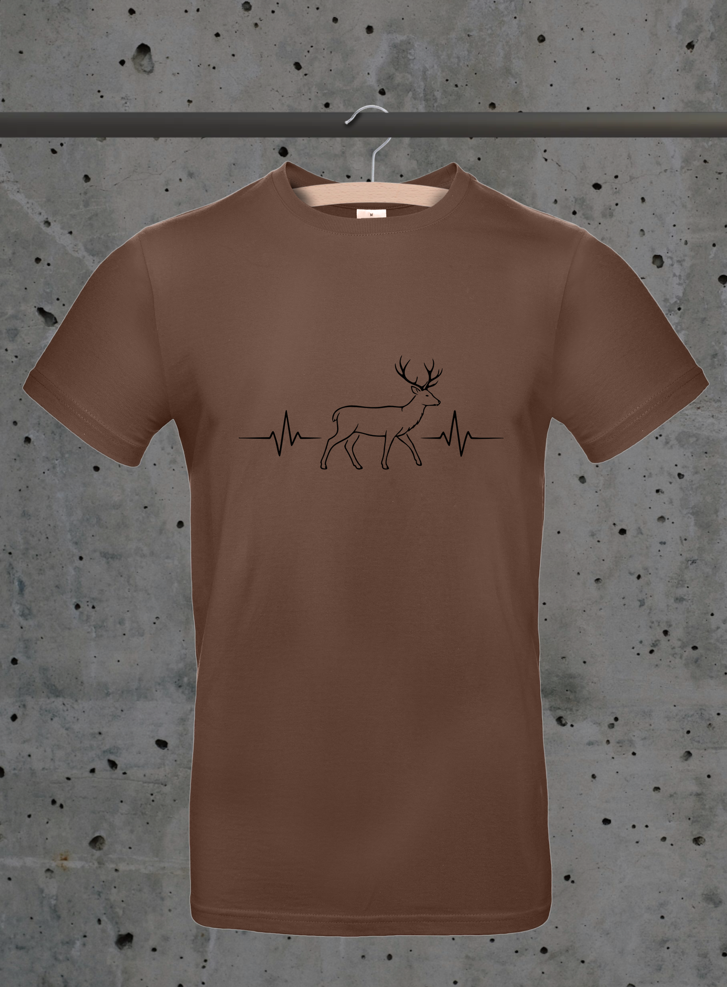 Herzschlag Hirsch Seitenansicht T-Shirt – Jäger & Natur Design | 3DDigitaldruck