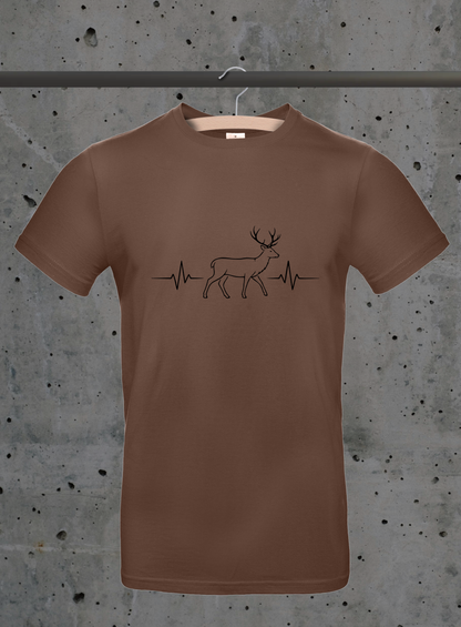 Herzschlag Hirsch Seitenansicht T-Shirt – Jäger & Natur Design | 3DDigitaldruck