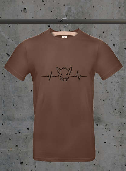 Herzschlag Wildschwein T-Shirt – Jäger Design | 3DDigitaldruck