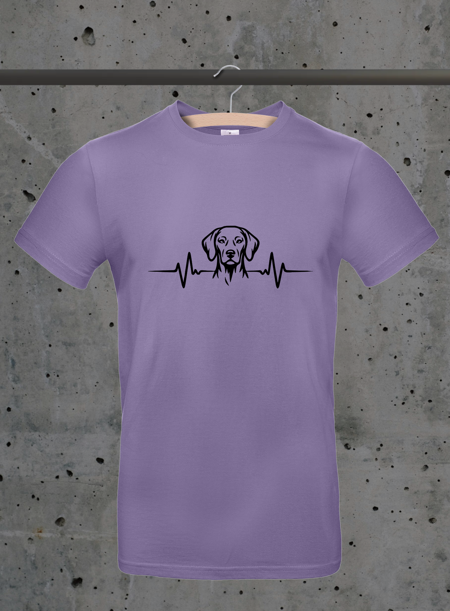 Heartbeat Vizsla T-Shirt – Hund Herzschlag Design | DTF Druck Bayern