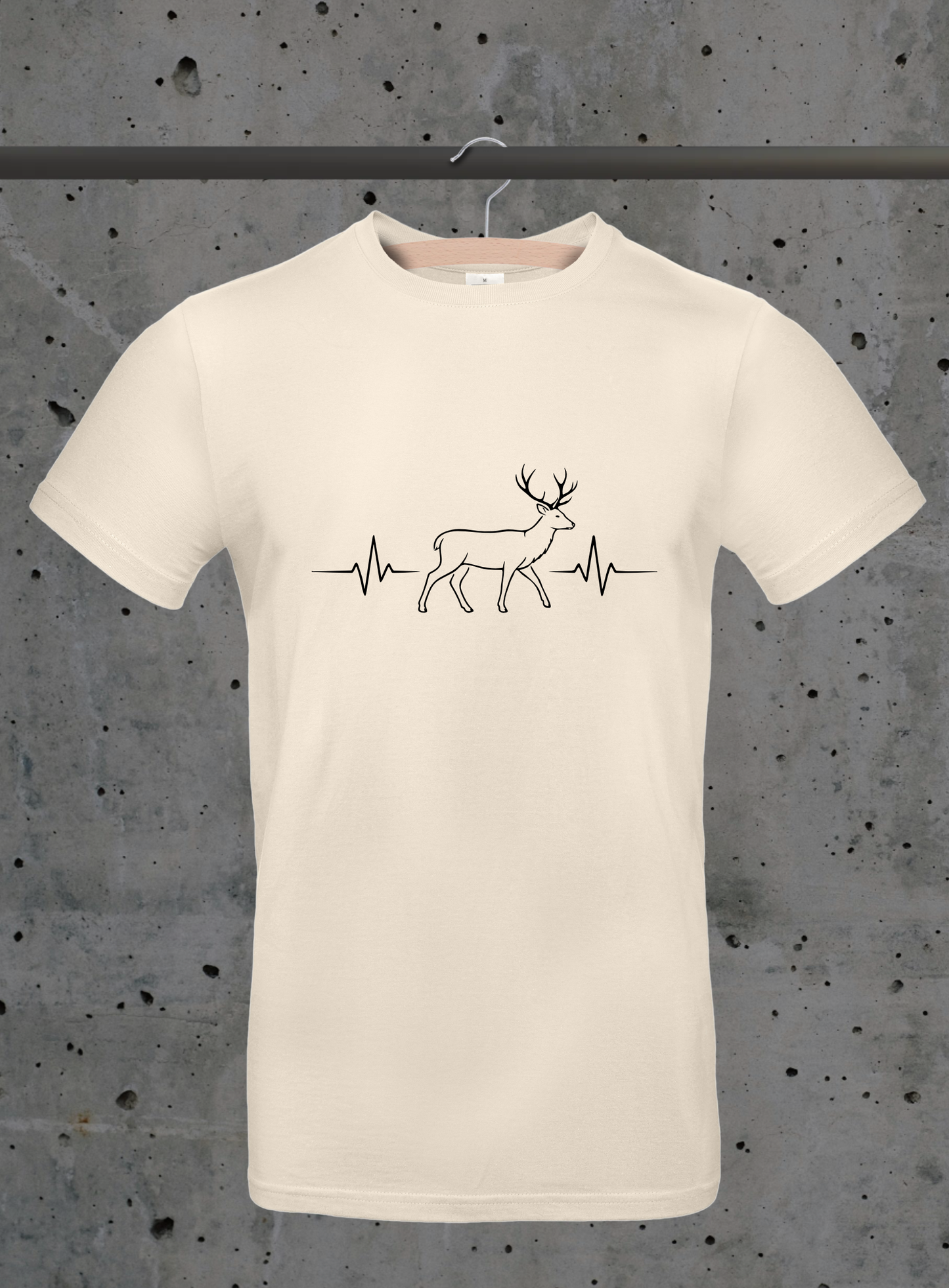Herzschlag Hirsch Seitenansicht T-Shirt – Jäger & Natur Design | 3DDigitaldruck