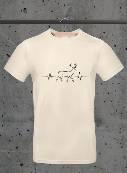 Herzschlag Hirsch Seitenansicht T-Shirt – Jäger & Natur Design | 3DDigitaldruck