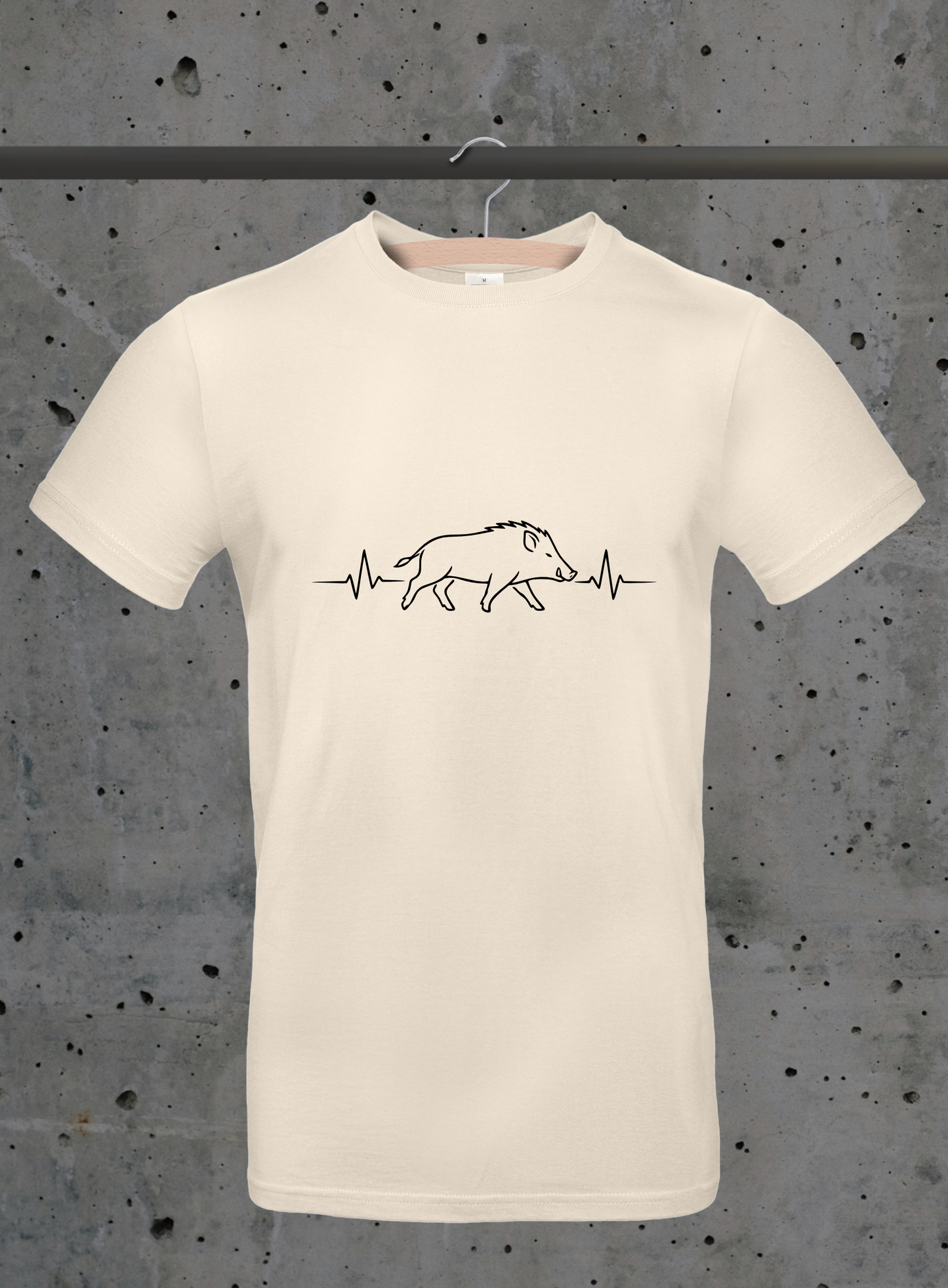 Herzschlag Wildschwein Sideview T-Shirt – Jäger Design | 3DDigitaldruck