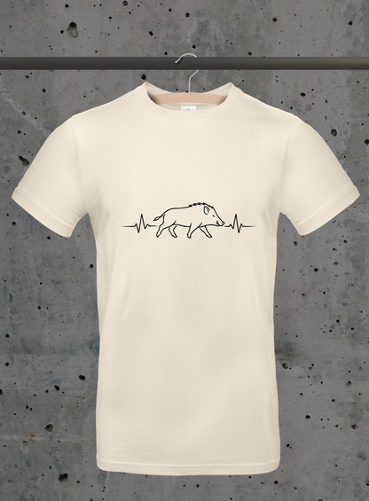 Herzschlag Wildschwein Sideview T-Shirt – Jäger Design | 3DDigitaldruck