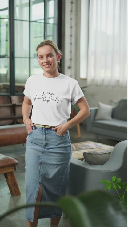 Herzschlag Wildschwein T-Shirt – Jäger Design | 3DDigitaldruck