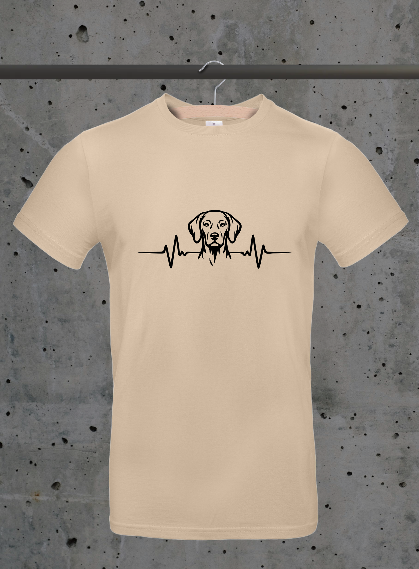 Heartbeat Vizsla T-Shirt – Hund Herzschlag Design | DTF Druck Bayern