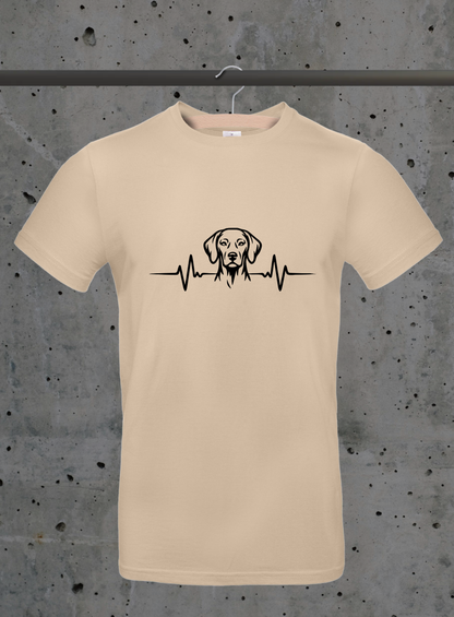Heartbeat Vizsla T-Shirt – Hund Herzschlag Design | DTF Druck Bayern