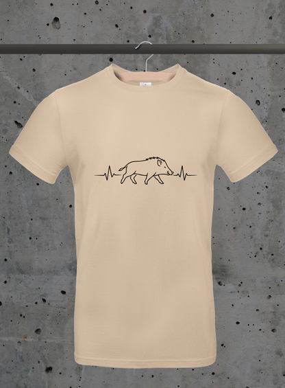 Herzschlag Wildschwein Sideview T-Shirt – Jäger Design | 3DDigitaldruck