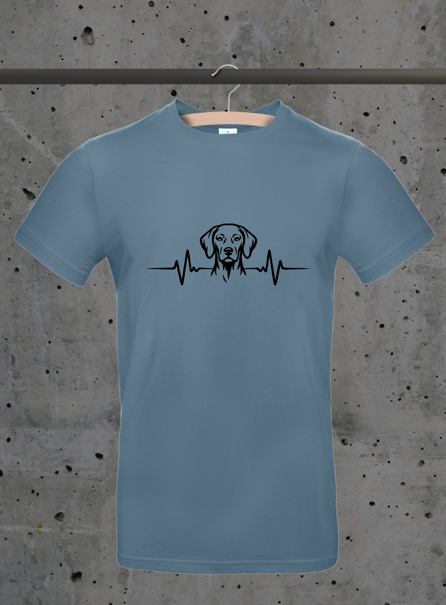 Heartbeat Vizsla T-Shirt – Hund Herzschlag Design | DTF Druck Bayern