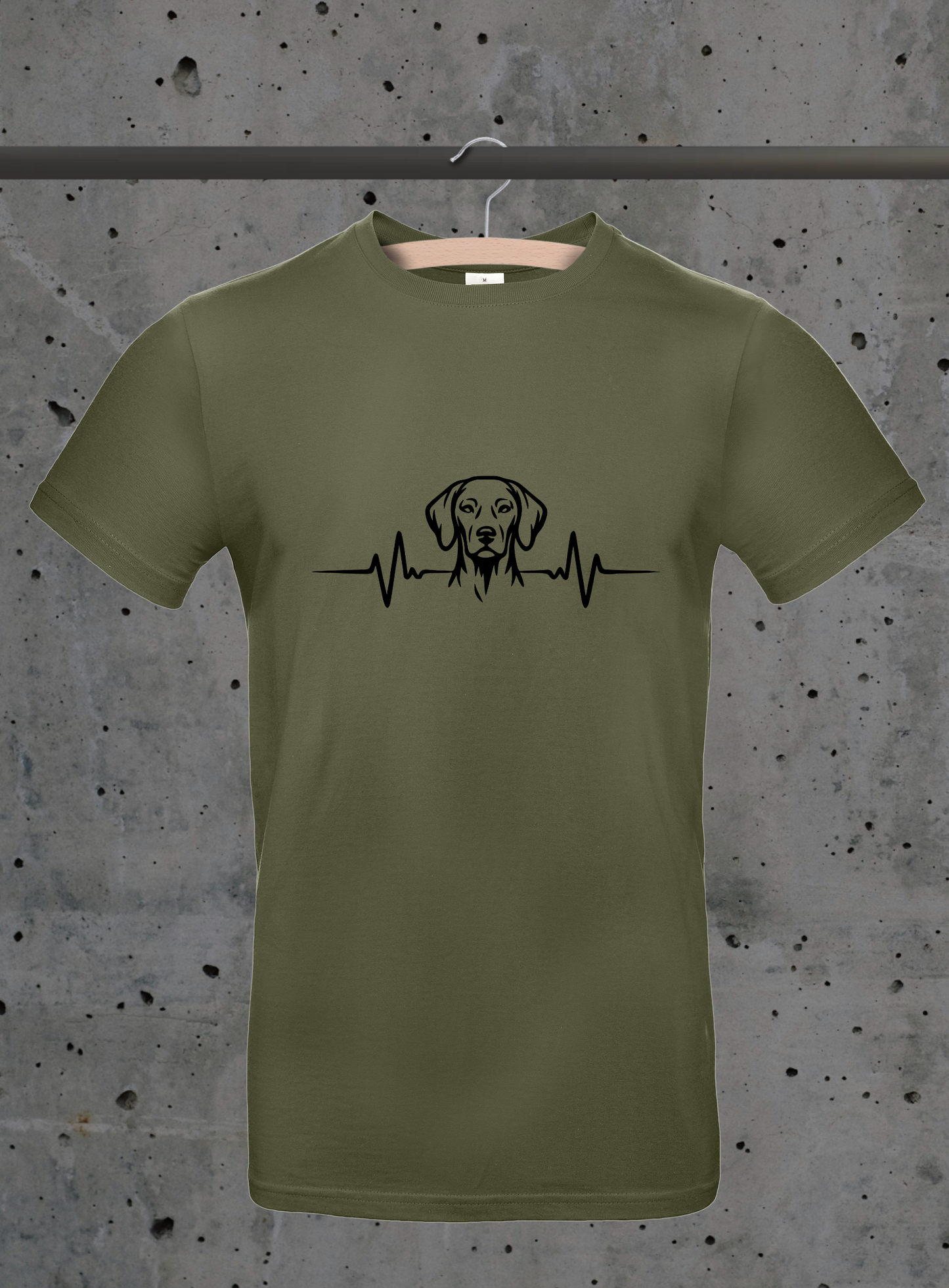 Heartbeat Vizsla T-Shirt – Hund Herzschlag Design | DTF Druck Bayern