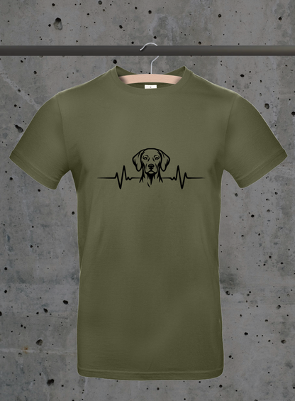 Heartbeat Vizsla T-Shirt – Hund Herzschlag Design | DTF Druck Bayern
