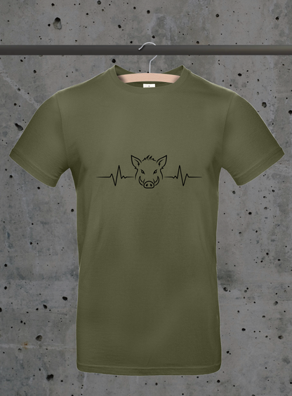 Herzschlag Wildschwein T-Shirt – Jäger Design | 3DDigitaldruck