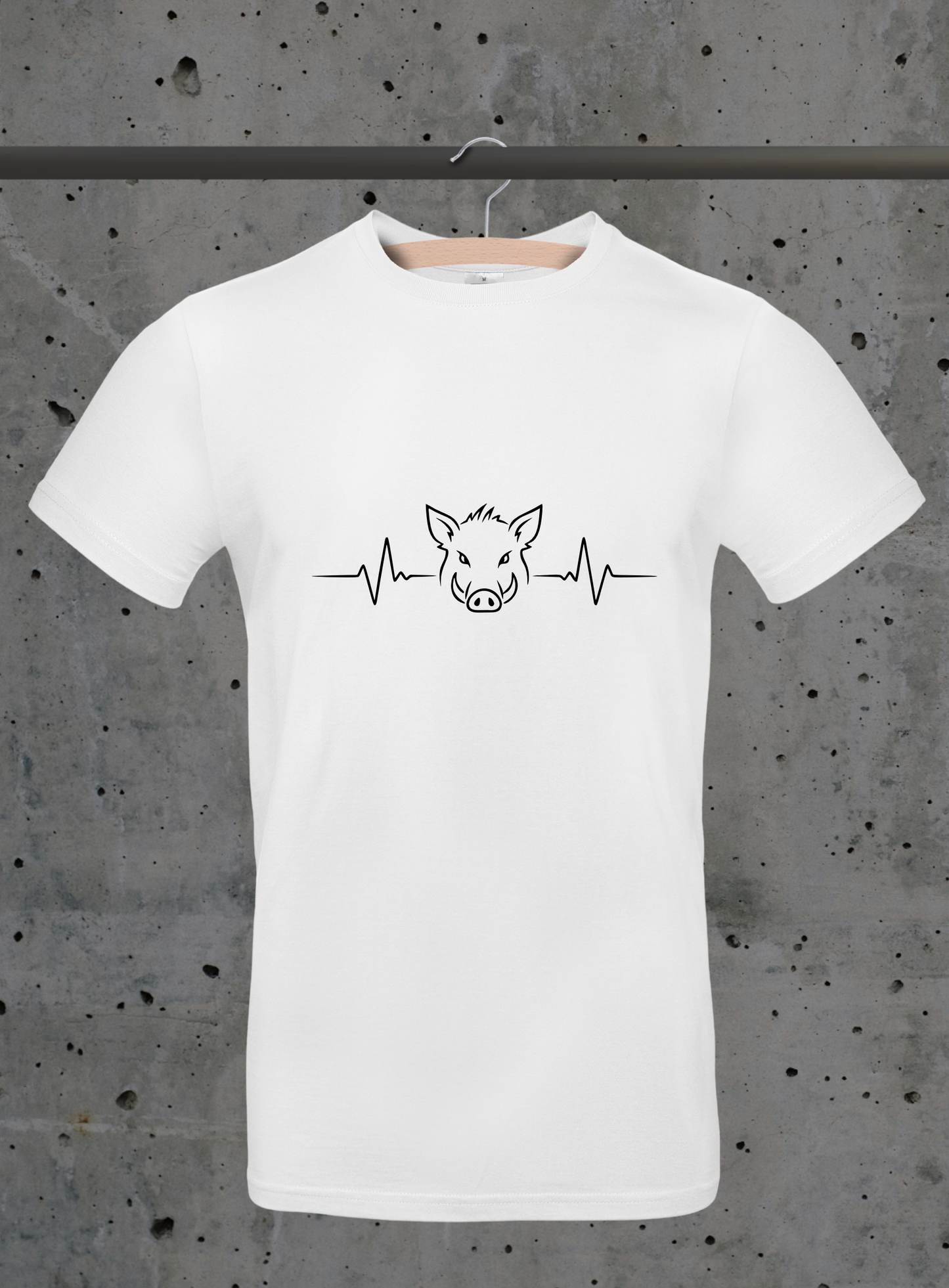 Herzschlag Wildschwein T-Shirt – Jäger Design | 3DDigitaldruck