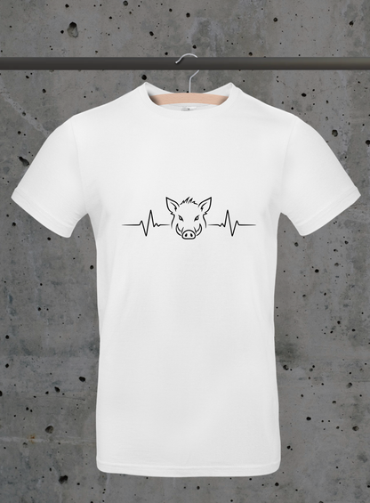 Herzschlag Wildschwein T-Shirt – Jäger Design | 3DDigitaldruck
