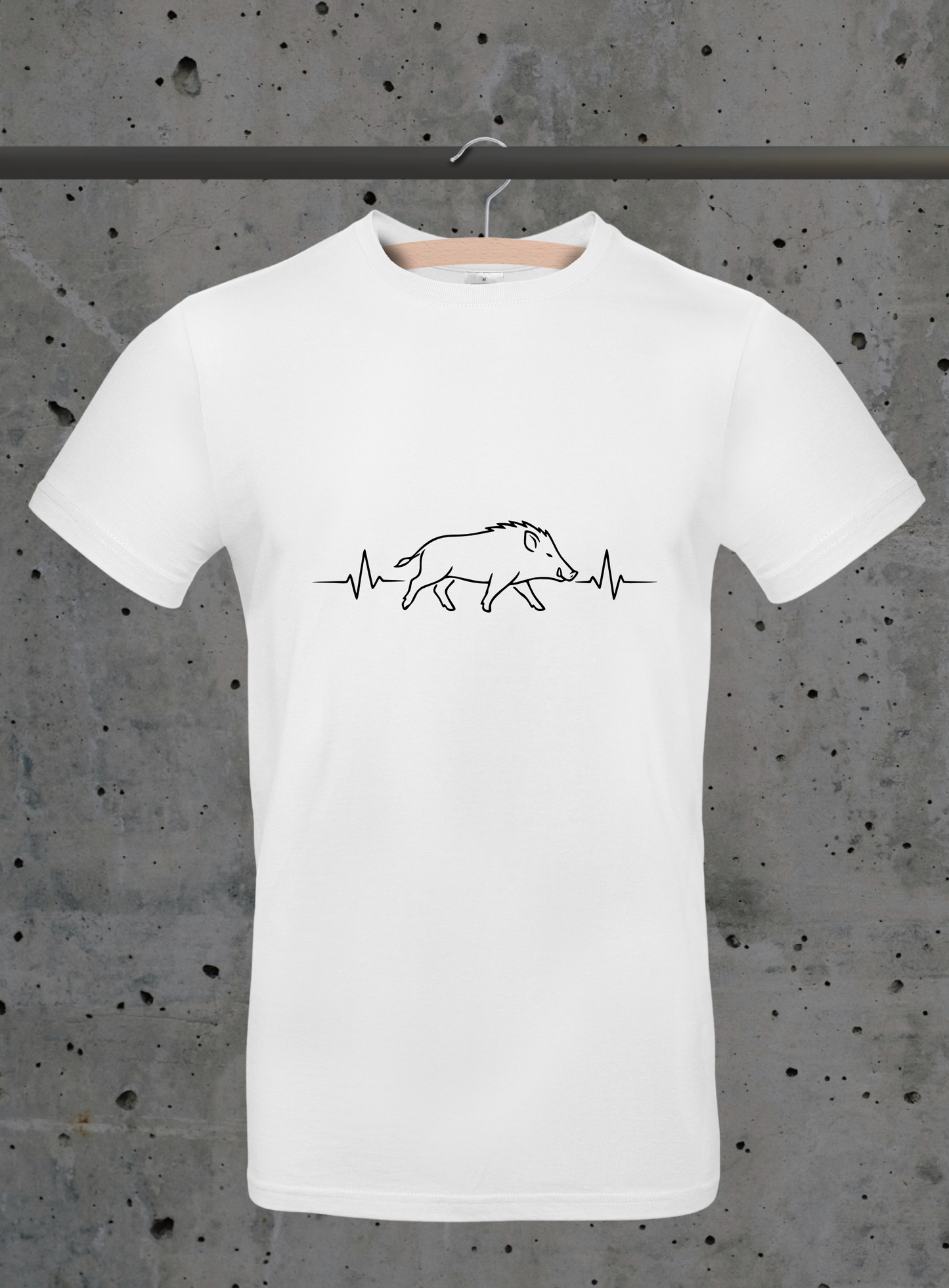 Herzschlag Wildschwein Sideview T-Shirt – Jäger Design | 3DDigitaldruck