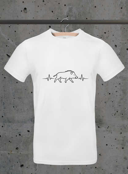 Herzschlag Wildschwein Sideview T-Shirt – Jäger Design | 3DDigitaldruck
