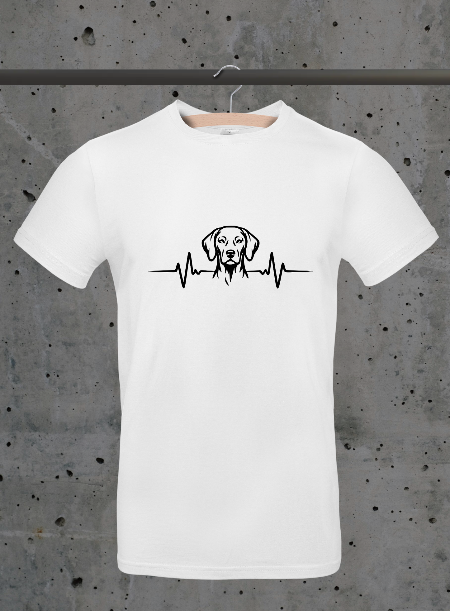 Heartbeat Vizsla T-Shirt – Hund Herzschlag Design | DTF Druck Bayern