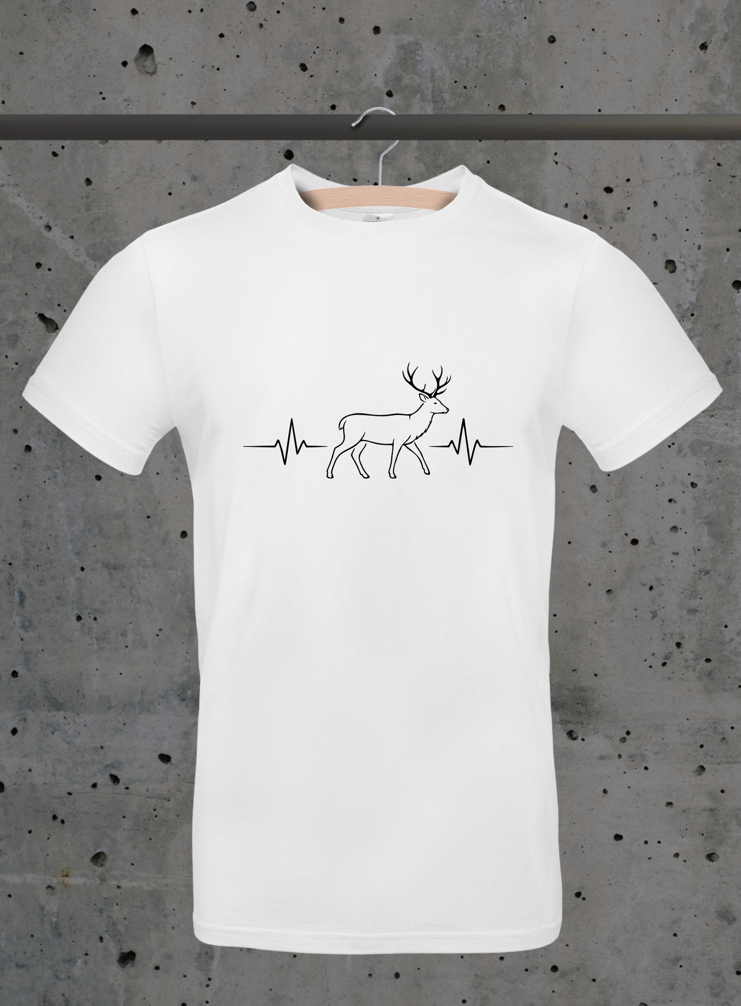 Herzschlag Hirsch Seitenansicht T-Shirt – Jäger & Natur Design | 3DDigitaldruck